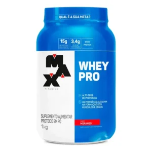 Whey Pro Concentrado Max Titanium Morango 1kg